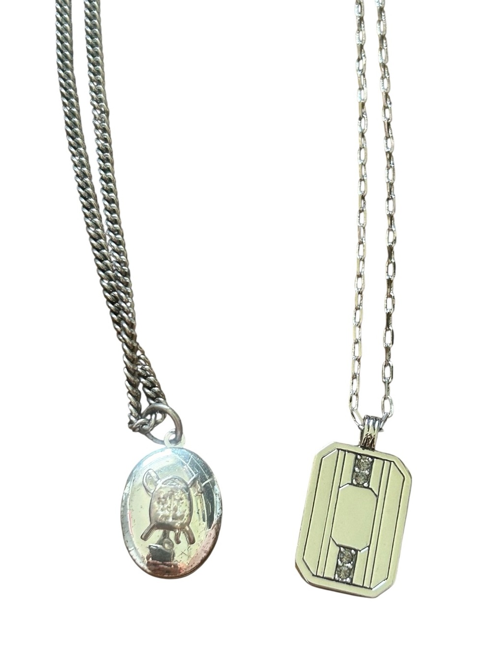 2 Silver Tone Ralph Lauren Necklaces Locket